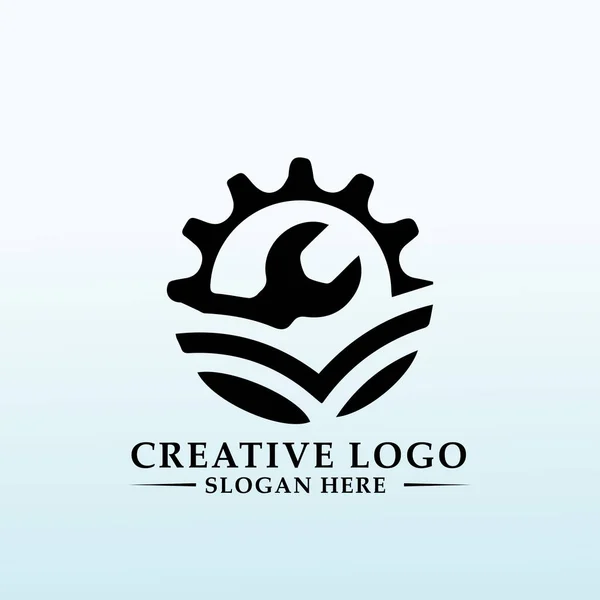 Logotyp För Försäljning Och Reparation Alla Maskiner Och Apparater — Stock vektor