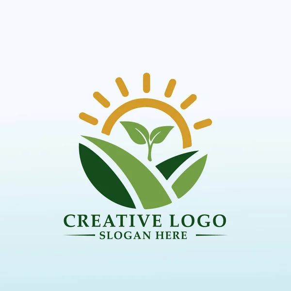 Design Logo Small Farm Turning Food Scraps Veggies — Stock Vector