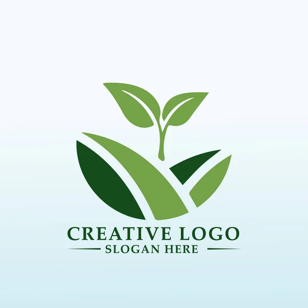 Navrhnout Logo Pro Malou Farmu Která Mění Zbytky Potravin Zeleninu — Stockový vektor