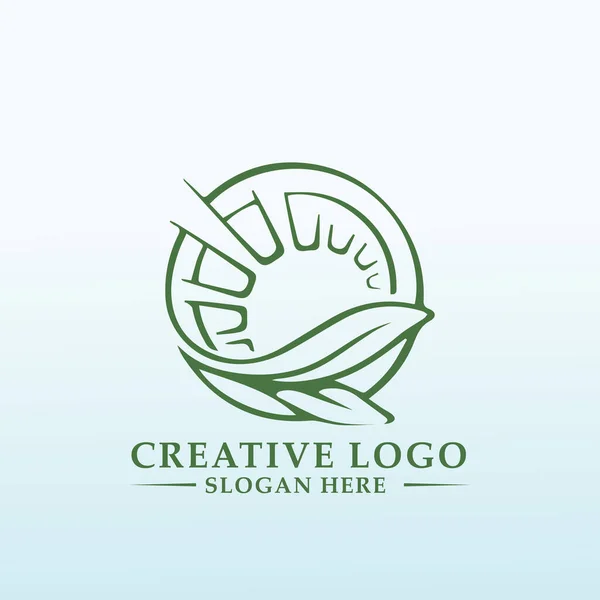 Agricultura Relacionados Negócio Logotipo Design Sol — Vetor de Stock
