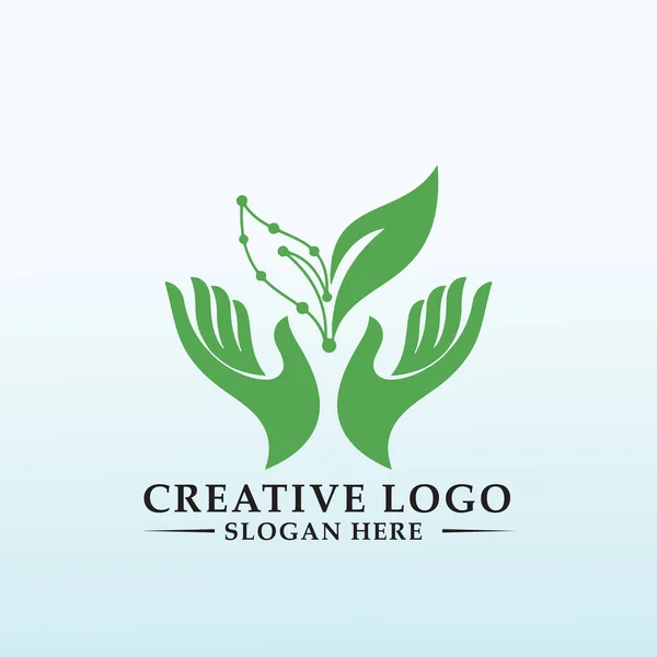 Apariencia Natural Personal Logotipo Vegetal Sostenible — Archivo Imágenes Vectoriales