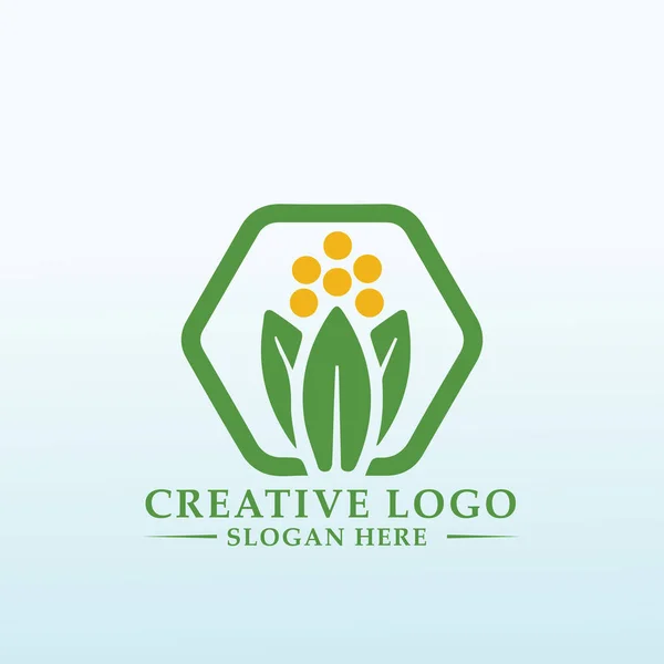 Logotipo Para Una Empresa Agrícola Suplementos Alimentos — Archivo Imágenes Vectoriales