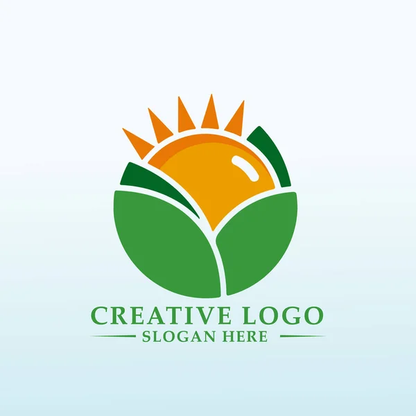 Modern Logo Small Upstate Vegetable Farm — Stock Vector