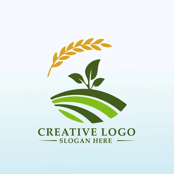 全国の農業メディア企業のための優れたロゴをデザインする — ストックベクタ