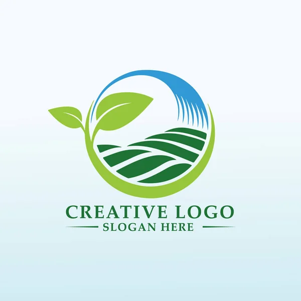 Diseño Logotipo Producto Granja Pegadizo Simple — Vector de stock