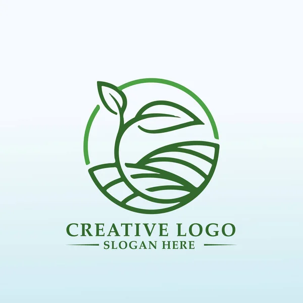 Σχεδιασμός Ενός Απλού Πιασάρικου Λογότυπου Γεωργικών Προϊόντων — Διανυσματικό Αρχείο