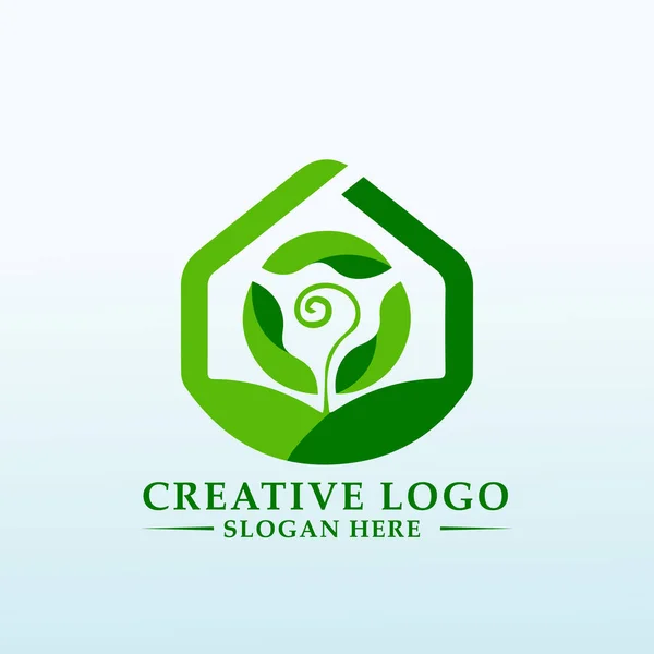 Progettazione Logo Mai Verde Agricoltura — Vettoriale Stock
