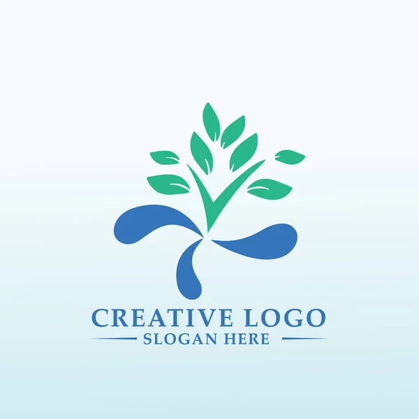 Friska Örter För Bättre Hälsa Logotyp — Stock vektor