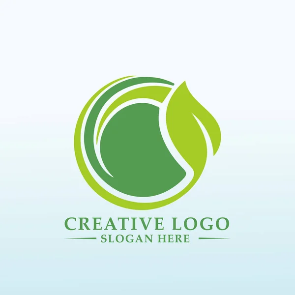 Разработка Логотипа Промышленной Конопли — стоковый вектор