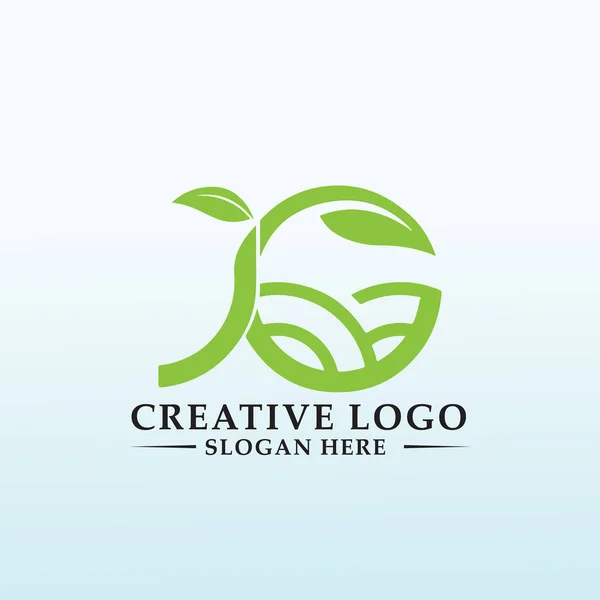 Diseño Del Logotipo Los Grandes Productores Albahaca Agrícola — Archivo Imágenes Vectoriales