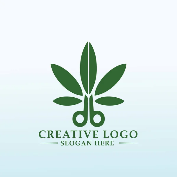 Logo Entreprise Marijuana Hemp Trimming — Image vectorielle