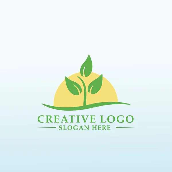 Bitkilere Ekinlere Yardım Eden Logo — Stok Vektör