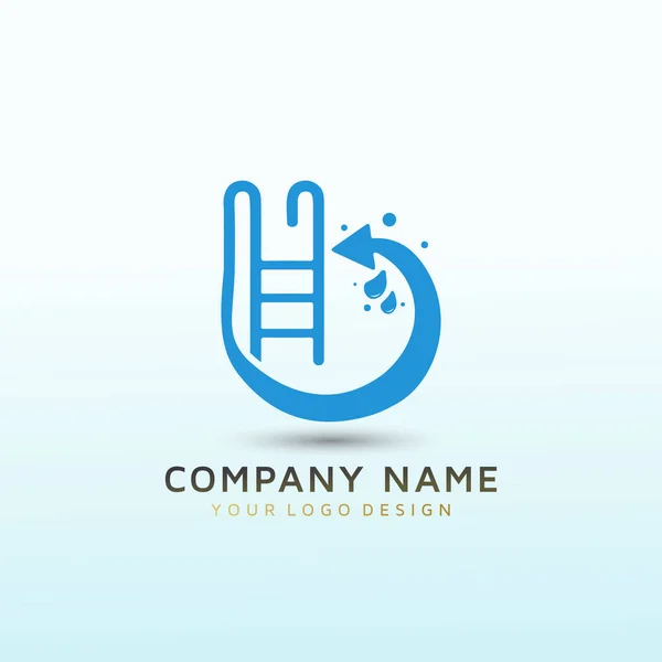 Logotipo Para Agência Marketing Para Indústria Piscina —  Vetores de Stock