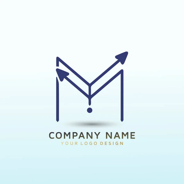 Простой Логотип Консультации Стрелкой Логотипа Фирмы Буквой — стоковый вектор
