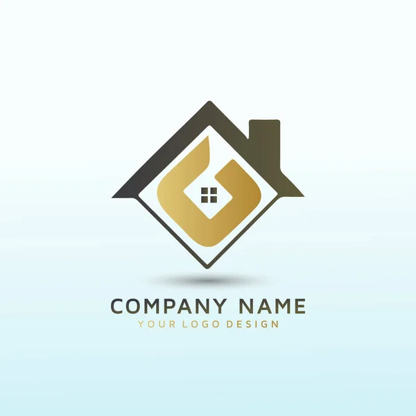 Inspecionar Casas Propriedades Comerciais Logotipo —  Vetores de Stock