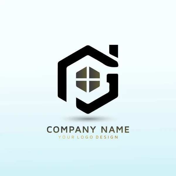 Sprawdzanie Domów Logo Nieruchomości Komercyjnych — Wektor stockowy