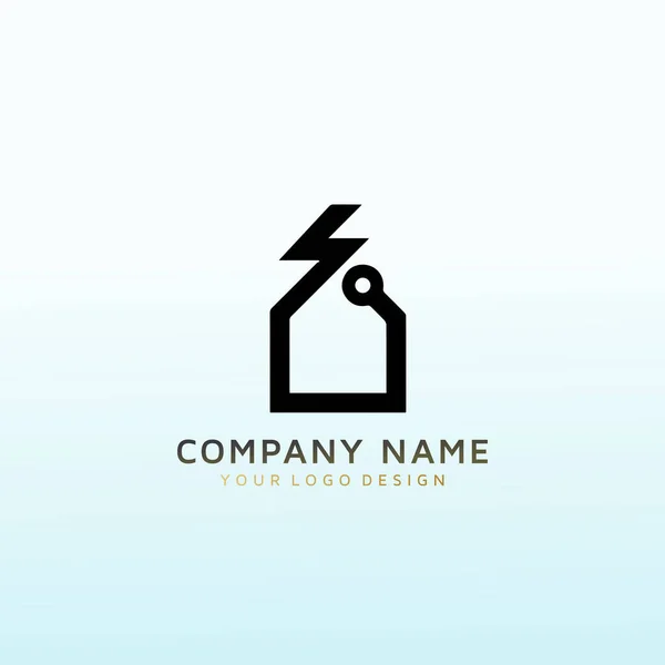 Real Estate Energy Vector Logo Design Letter — Stock Vector