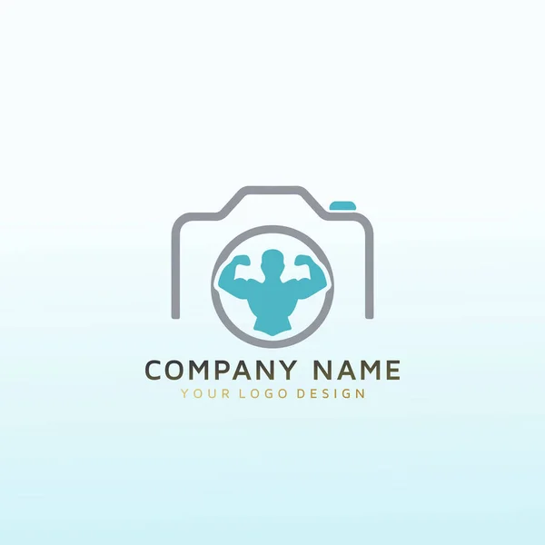 Designa Logotyp För Hybrid Personlig Utbildning Och Fotografering Företag — Stock vektor