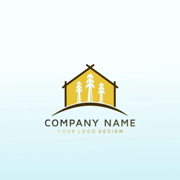 Modern Construction Wood Company Looking Design — Stock Vector