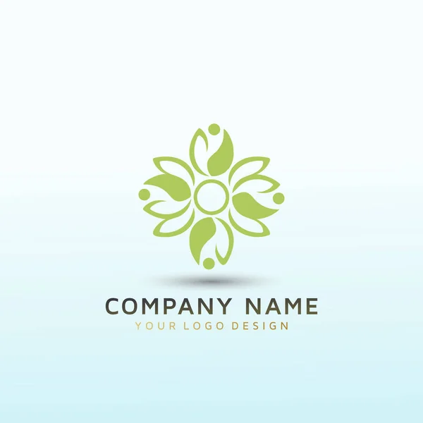 Wellness Clinic Vetor Logotipo Design —  Vetores de Stock