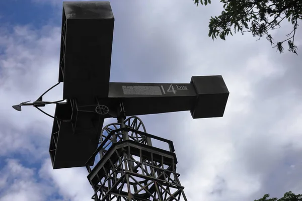 Taubate, Sao Paulo, Brasil: january, 02, 2023, 14 Bis plane monument at downtown. High quality photo