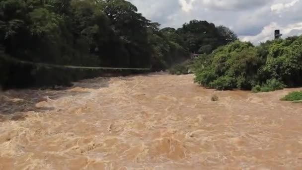 Piracicaba River Torrential Brown Waters Brown Waters — Stockvideo