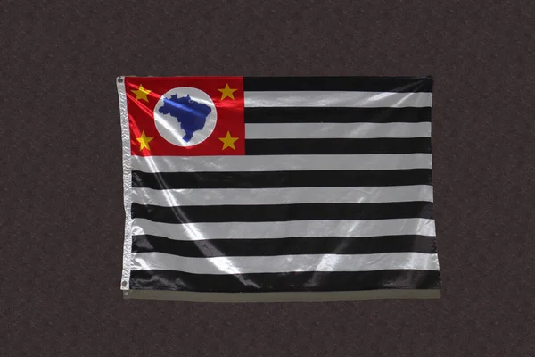 ブラジルのサンパウロ州の旗が風に振っている 高品質の写真 — ストック写真