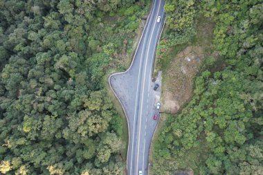 view from the top of the serra do mar, in the section where there is the road that connects Taubate to Ubatuba. Green atlantic forest.