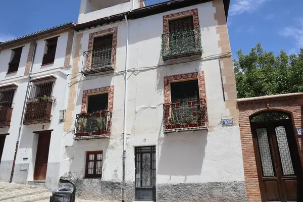 stock image Facade with beautiful ornamentation in the Albaicin neighborhood, in Granada, Spain. High quality photo