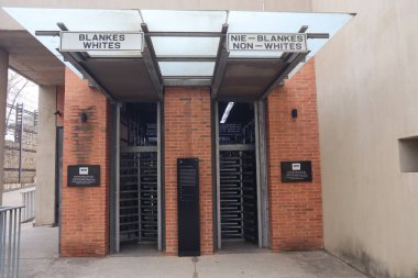 Johannesburg, South Africa 2024, september 20. Apartheid Museum Entrance in Johannesburg. The Apartheid Museum is dedicated to illustrating apartheid and the 20th century history. High quality photo clipart