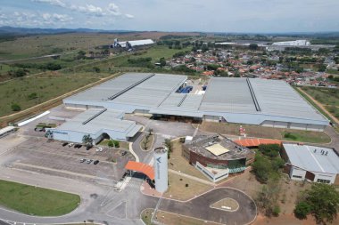 Taubate, SP, Brazil - November 3, 2024: Outdoor view of the Embraer EVE plant, Brazilian aviation industry. Editorial use only. High quality photo. First brazilian Evtol production site. clipart