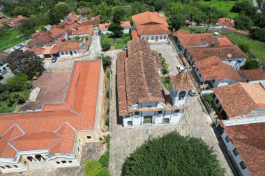 Güneşli bir günde Diamantina, Minas Gerais, Brezilya 'nın insansız hava aracı görüntüsü