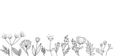 El çizimi, çiçekleri kusursuz desen arkaplanı.