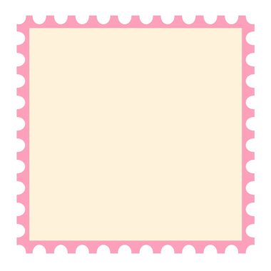 Kare boş posta pulu şablonu. Sahte posta pulu. Posta damgası sınırı.