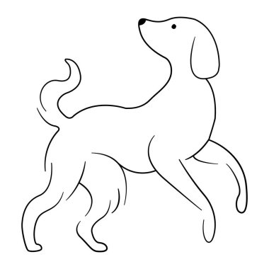 Köpek durmaksızın çizim sanatı 