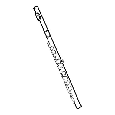 Flüt, siyah ana hatlı müzik aleti
