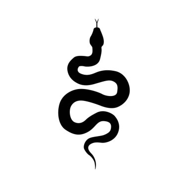 Siyah yılan hayvan silueti.