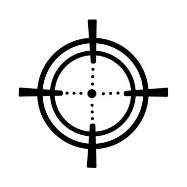 Hedef odaklama simgesi, siyah ince doğrucu