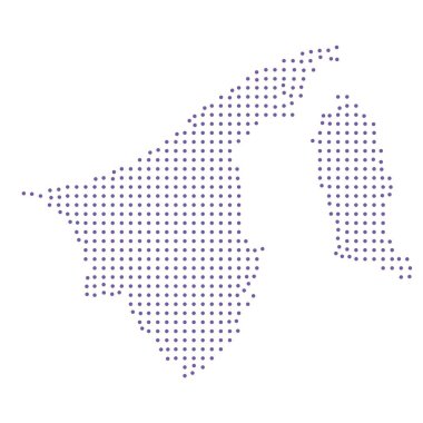 Brunei haritalı nokta desenli mor daire