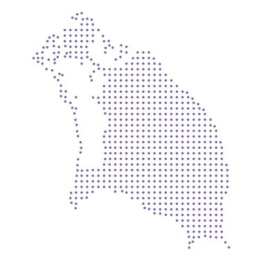 Barbuda haritalı noktalı desen dizaynı mor çember