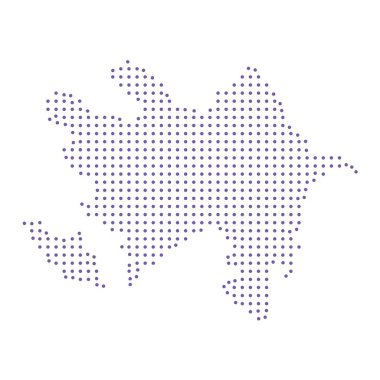 Azerbaycan haritalı nokta desenli mor daire