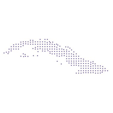 Küba haritalı noktalı desen dizaynı mor çember