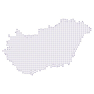 Macaristan haritalı nokta desenli mor daire