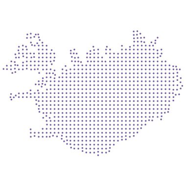 İzlanda haritalı noktalı desen dizaynı mor daire