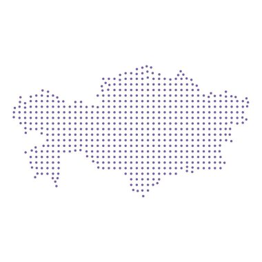 Kazakistan haritalı noktalı desen dizaynı mor çember