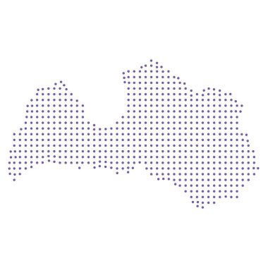 Letonya haritalı noktalı desen dizaynı mor çember