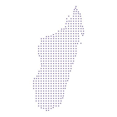 Madagaskar haritası noktalı desen dizaynı mor daire