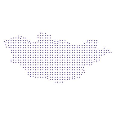 Moğolistan haritalı nokta desenli mor daire