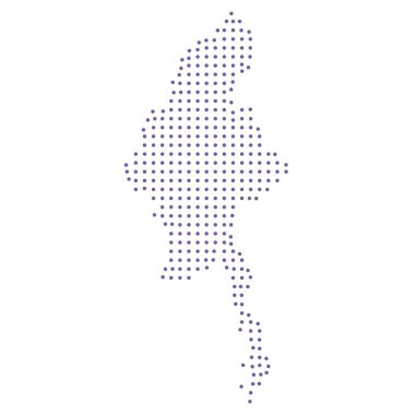 Myanmar haritalı noktalı desen dizaynı mor daire