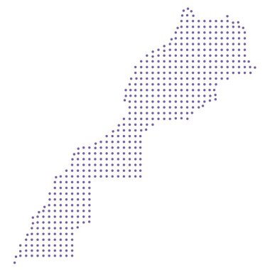 Fas haritalı nokta desenli mor daire